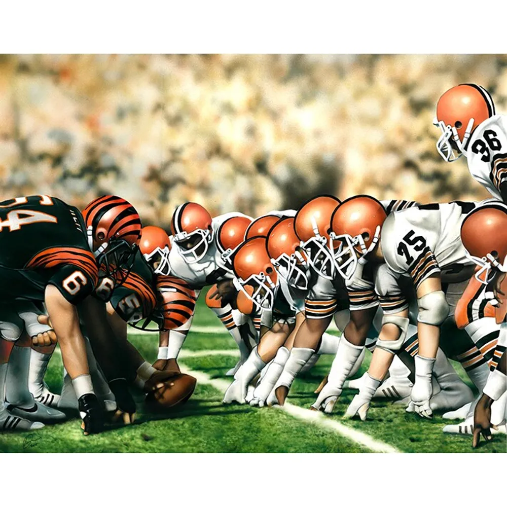 Lids Cleveland Browns vs. Cincinnati Bengals 30' x 40' Fine Art Canvas  Print by Artist Dan Tearle