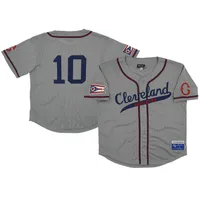 Men's Rings & Crwns #10 Gray Cleveland Buckeyes Mesh Button-Down Replica Jersey