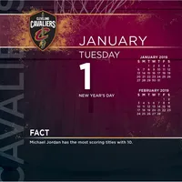 Cleveland Cavaliers 2019 Box Calendar