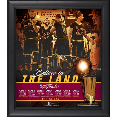 Collage encadré des Cleveland Cavaliers 15" x 17" Champions de la finale NBA 2016 The Land