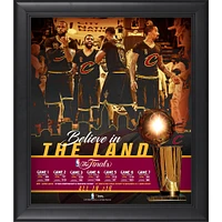 Collage encadré des Cleveland Cavaliers 15" x 17" Champions de la finale NBA 2016 The Land
