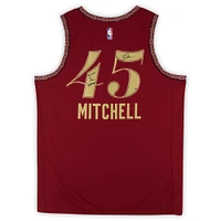 Donovan Mitchell Cleveland Cavaliers Autographed Nike Wine 2023-24 City Swingman Jersey with "Welcome to the Spiderverse" Inscription
