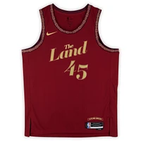 Donovan Mitchell Cleveland Cavaliers Autographed Nike Wine 2023-24 City Swingman Jersey with "Welcome to the Spiderverse" Inscription