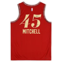 Donovan Mitchell Cleveland Cavaliers Autographed Wine Nike 2023-24 City Edition Swingman Jersey with "Spida" Inscription