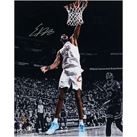 Evan Mobley Cleveland Cavaliers Autographed 16" x 20" White Jersey Dunk Spotlight Photograph
