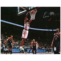Evan Mobley Cleveland Cavaliers Autographed 8'' x 10'' White Jersey Dunk Photograph