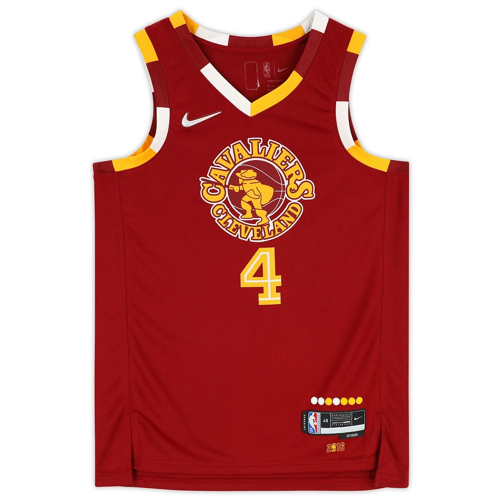 Evan Mobley Cleveland Cavaliers Autographed Nike Red 2021-22 Mixtape Swingman Jersey with "#3 Draft Pick" Inscription