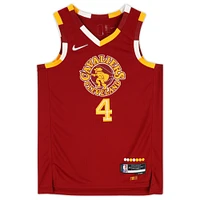 Evan Mobley Cleveland Cavaliers Autographed Nike Red 2021-22 Mixtape Swingman Jersey with "#3 Draft Pick" Inscription