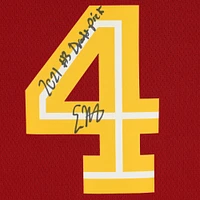 Evan Mobley Cleveland Cavaliers Autographed Nike Red 2021-22 Mixtape Swingman Jersey with "#3 Draft Pick" Inscription