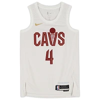 Maillot Swingman Nike blanc autographié par Evan Mobley des Cleveland Cavaliers 2022-2023