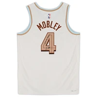Maillot Swingman Nike City Edition 2022-23 blanc dédicacé par Evan Mobley des Cleveland Cavaliers avec inscription « Let Em Know »