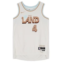 Maillot Swingman Nike City Edition 2022-23 blanc dédicacé par Evan Mobley des Cleveland Cavaliers avec inscription « Let Em Know »