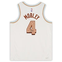 Maillot Swingman Nike City Edition 2022-23 blanc dédicacé par Evan Mobley des Cleveland Cavaliers