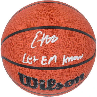 Ballon de basket-ball d'intérieur/extérieur Wilson Authentic Series autographié par Evan Mobley des Cleveland Cavaliers avec inscription « Let Em Know »