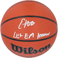 Ballon de basket-ball d'intérieur/extérieur Wilson Authentic Series autographié par Evan Mobley des Cleveland Cavaliers avec inscription « Let Em Know »