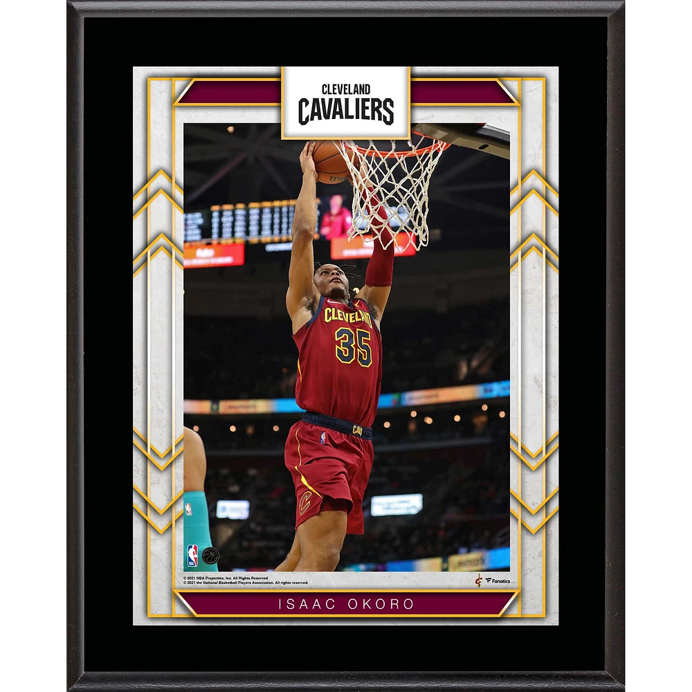 Plaque de joueur sublimée des Cleveland Cavaliers 10,5'' x 13'' d'Isaac Okoro