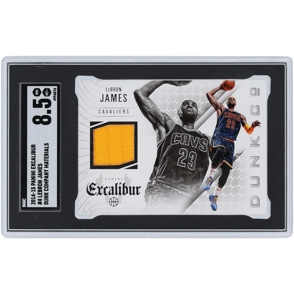 Carte Panini Excalibur Dunk Company Materials Relic #4 SGC 8.5 authentifiée LeBron James Cleveland Cavaliers 2014-15