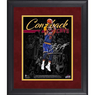 LeBron James Cleveland Cavaliers Framed 11" x 14" NBA Playoffs Largest Halftime Comeback Spotlight - Facsimile Signature