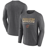 Men's Fanatics  Heather Charcoal Cleveland Cavaliers Iconic Where Legends Play Long Sleeve T-Shirt