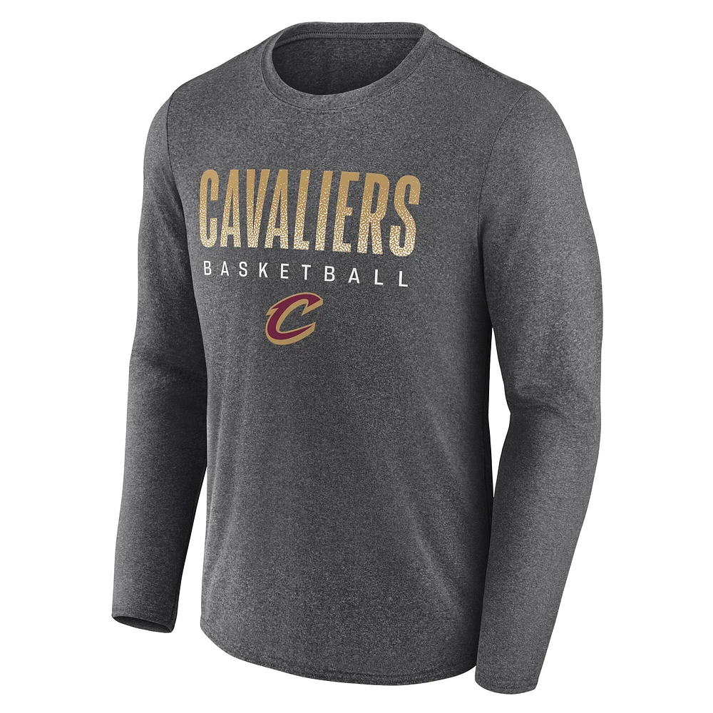 Men's Fanatics  Heather Charcoal Cleveland Cavaliers Iconic Where Legends Play Long Sleeve T-Shirt