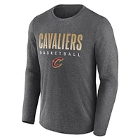 Men's Fanatics  Heather Charcoal Cleveland Cavaliers Iconic Where Legends Play Long Sleeve T-Shirt