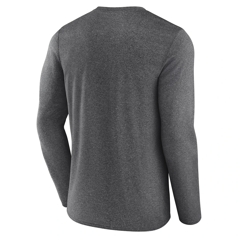 Men's Fanatics  Heather Charcoal Cleveland Cavaliers Iconic Where Legends Play Long Sleeve T-Shirt