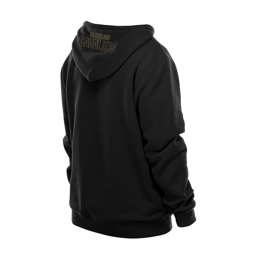 Men's New Era  Black Cleveland Cavaliers Tonal Color Pop Premium Pullover Hoodie