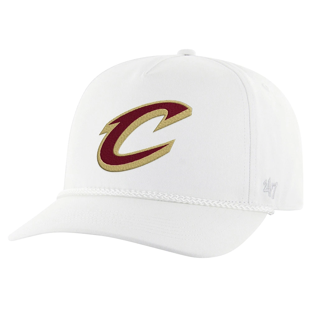 Casquette ajustable avec attelage de corde avec logo Core des Cleveland Cavaliers '47 pour hommes, blanche