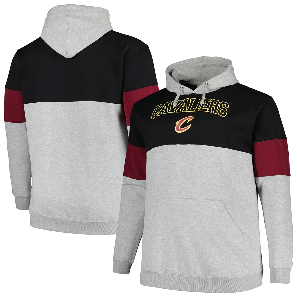 Men's Fanatics Black/Wine Cleveland Cavaliers Big & Tall Pullover Hoodie