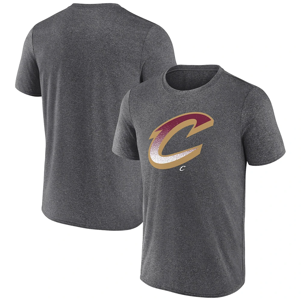 Men's Fanatics Heather Charcoal Cleveland Cavaliers Iconic Overtime T-Shirt