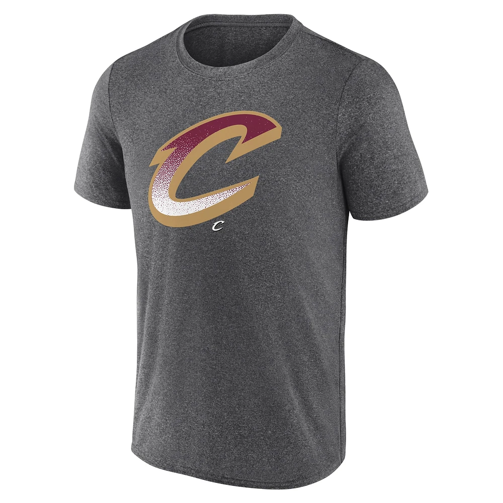 Men's Fanatics Heather Charcoal Cleveland Cavaliers Iconic Overtime T-Shirt