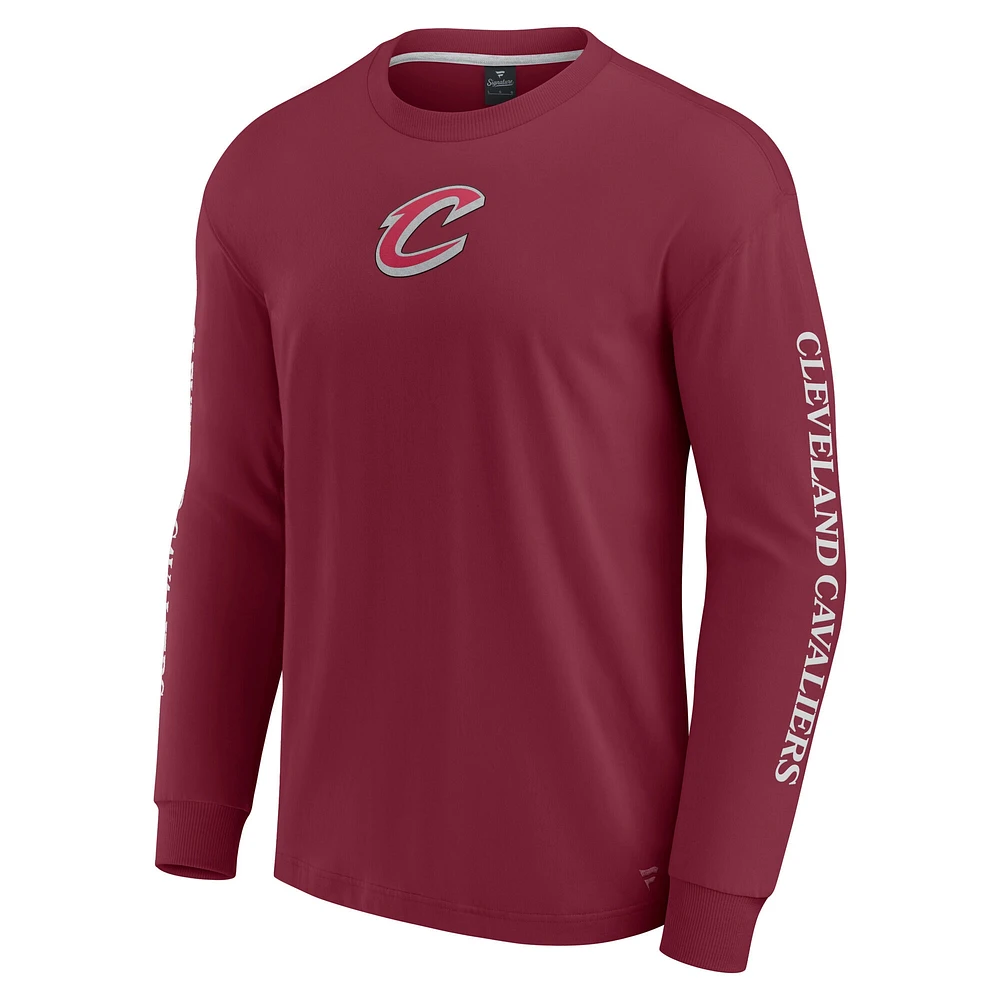 T-shirt à manches longues Fanatics Wine Cleveland Cavaliers Elements Strive pour hommes