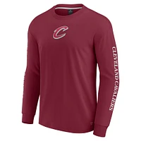 T-shirt à manches longues Fanatics Wine Cleveland Cavaliers Elements Strive pour hommes