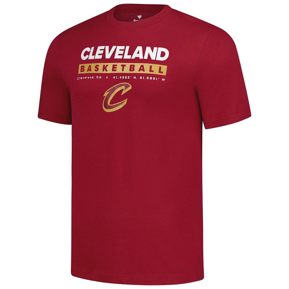 Men's Fanatics  Wine Cleveland Cavaliers Location Just Net T-Shirt