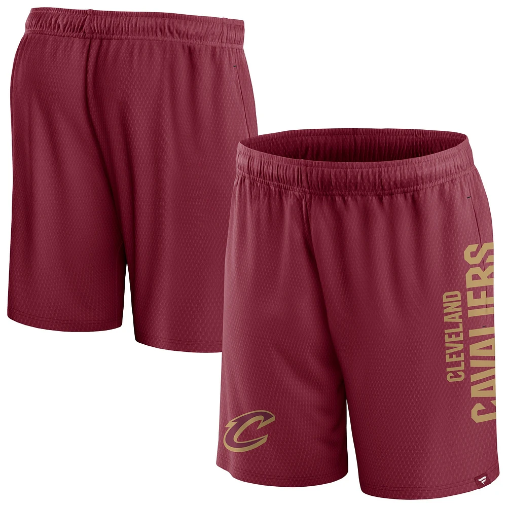 Short en maille Fanatics Wine Cleveland Cavaliers Post Up pour hommes