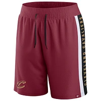 Men's Fanatics Wine Cleveland Cavaliers Referee Iconic Team Mesh Shorts