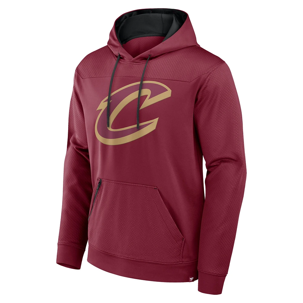 Men's Fanatics  Wine Cleveland Cavaliers Reserve Defender Pullover Hoodie