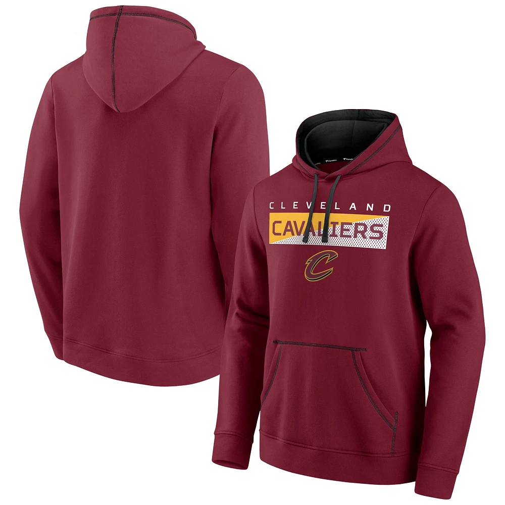 Men's Fanatics Wine Cleveland Cavaliers Split the Crowd - Pullover Hoodie