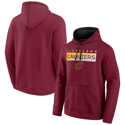 Men's Fanatics Wine Cleveland Cavaliers Split the Crowd - Pullover Hoodie