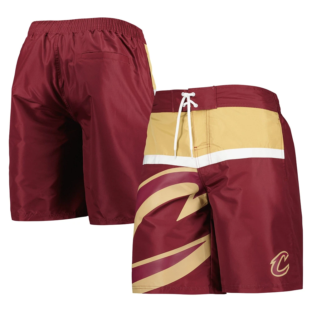 Maillot de bain G-III Sports by Carl Banks Wine Cleveland Cavaliers Sea Wind pour homme