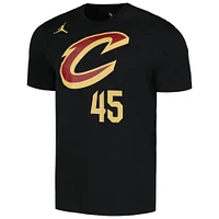 T-shirt Jordan Brand Donovan Mitchell pour homme, noir, Cleveland Cavaliers 2022/23 Statement Edition, nom et numéro