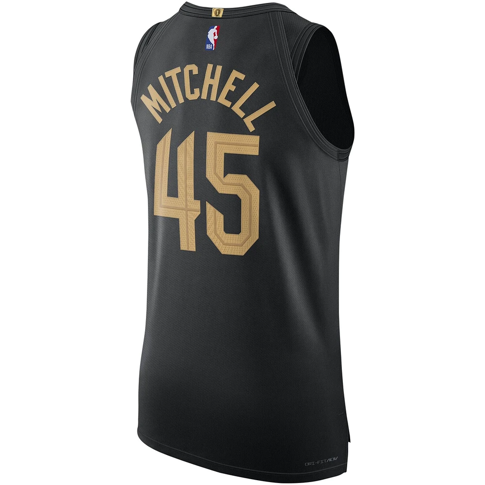 Maillot de joueur authentique Jordan Brand Donovan Mitchell noir des Cleveland Cavaliers pour hommes - Édition Statement