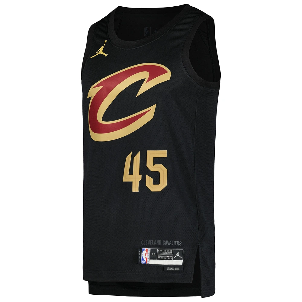 Men's Jordan Brand Donovan Mitchell Black Cleveland Cavaliers Swingman Player Jersey - Statement Edition