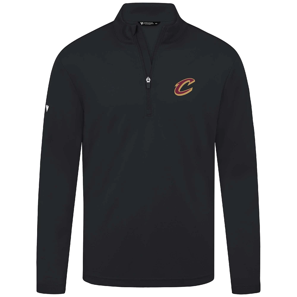 Men's Levelwear Black Cleveland Cavaliers Heron Quarter-Zip Top