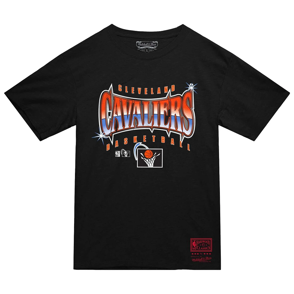 Men's Mitchell & Ness  Black Cleveland Cavaliers Worldwide Collection Glow Up T-Shirt