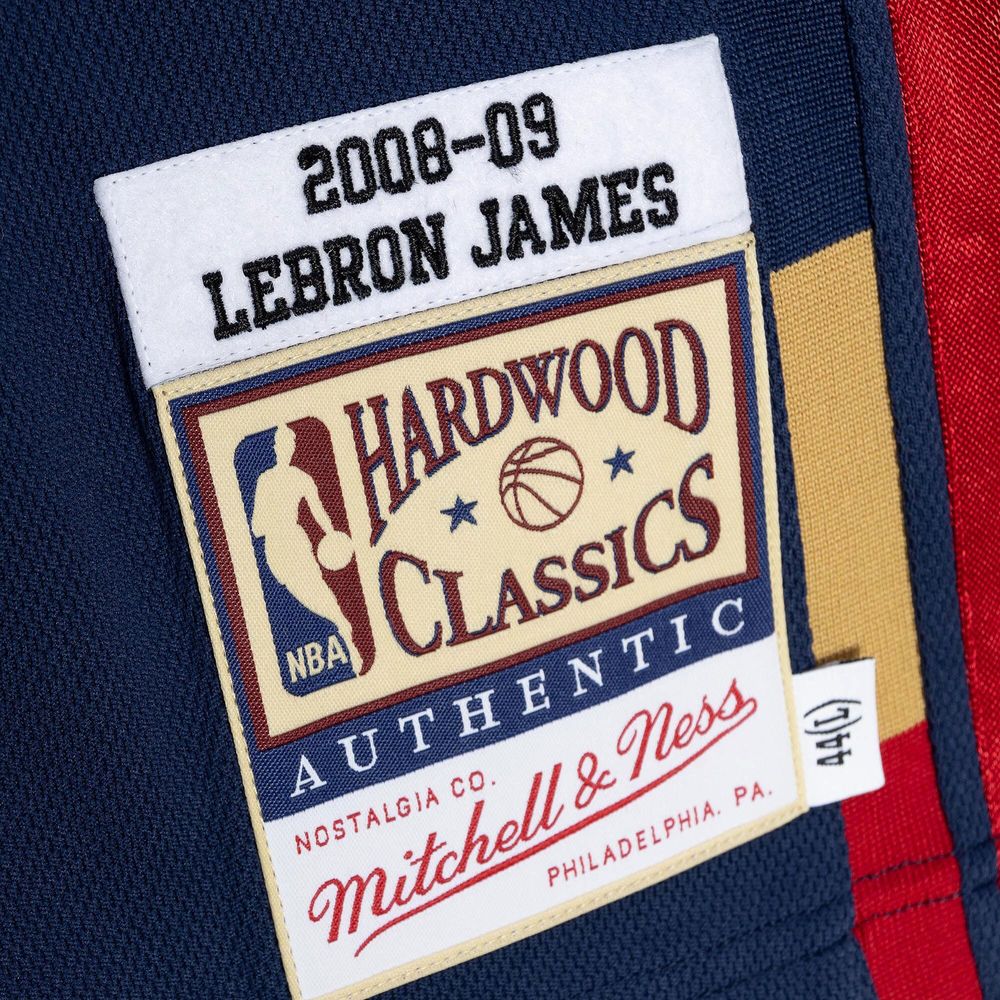 Women's Mitchell & Ness LeBron James Navy Cleveland Cavaliers Hardwood Classics Swingman Jersey Size: Large