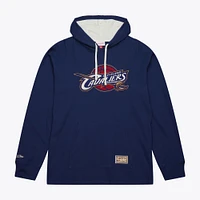 Men's Mitchell & Ness Navy Cleveland Cavaliers Hardwood Classics Lightweight Thermal Pullover Hoodie