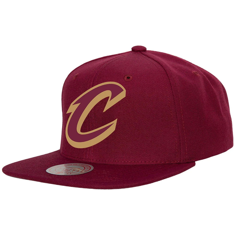 Casquette snapback Mitchell & Ness Wine Cleveland Cavaliers Ground 2.0 pour hommes