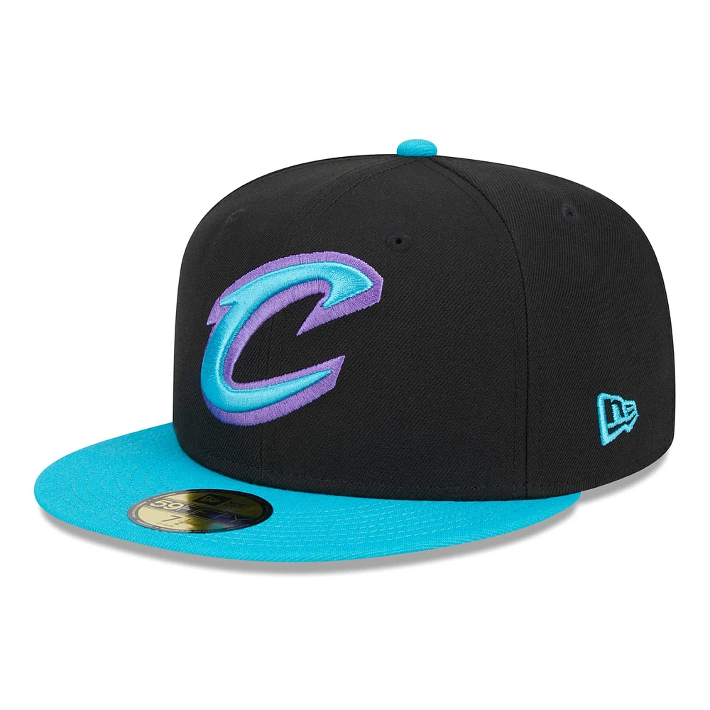 Casquette ajustée 59FIFTY Cleveland Cavaliers Arcade Scheme New Era pour hommes, noir/turquoise