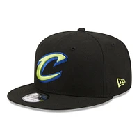 Men's New Era Black Cleveland Cavaliers Neon Pop 9FIFTY Snapback Hat